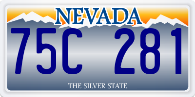 NV license plate 75C281