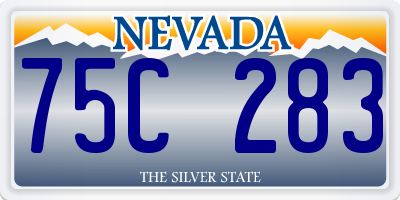 NV license plate 75C283