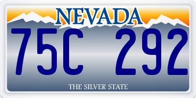 NV license plate 75C292