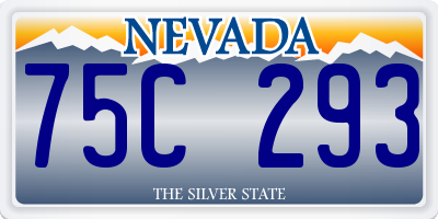NV license plate 75C293