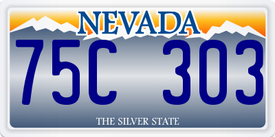 NV license plate 75C303