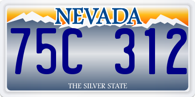 NV license plate 75C312