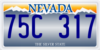 NV license plate 75C317