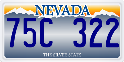 NV license plate 75C322
