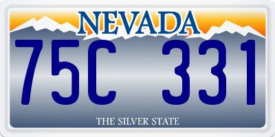 NV license plate 75C331