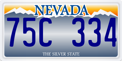 NV license plate 75C334