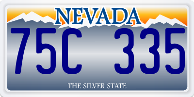 NV license plate 75C335