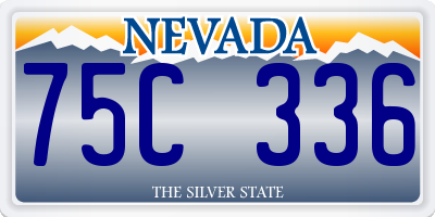 NV license plate 75C336