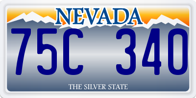 NV license plate 75C340
