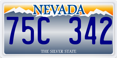 NV license plate 75C342