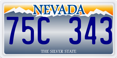 NV license plate 75C343