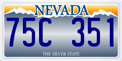 NV license plate 75C351