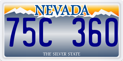 NV license plate 75C360