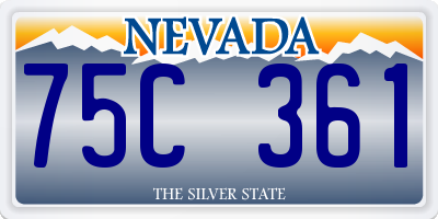 NV license plate 75C361