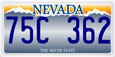 NV license plate 75C362