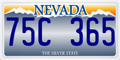 NV license plate 75C365