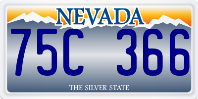 NV license plate 75C366