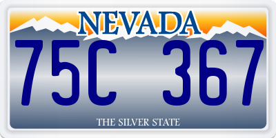 NV license plate 75C367