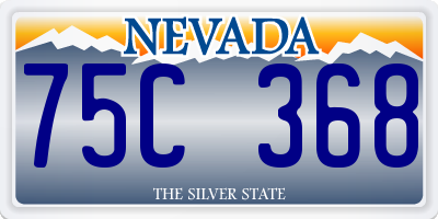 NV license plate 75C368