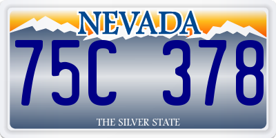NV license plate 75C378