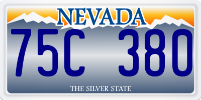 NV license plate 75C380