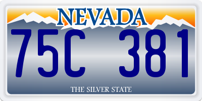 NV license plate 75C381