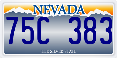 NV license plate 75C383