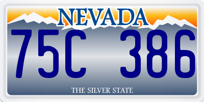 NV license plate 75C386