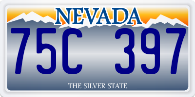 NV license plate 75C397