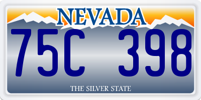 NV license plate 75C398