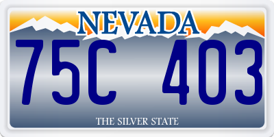 NV license plate 75C403