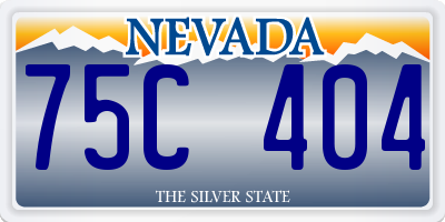 NV license plate 75C404