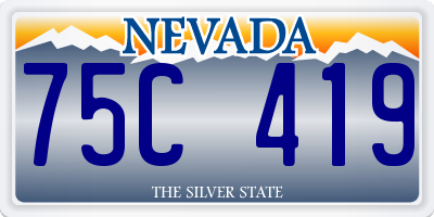 NV license plate 75C419