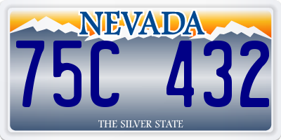 NV license plate 75C432