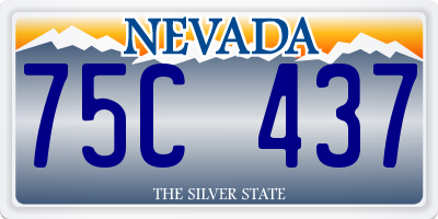 NV license plate 75C437