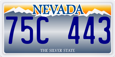 NV license plate 75C443