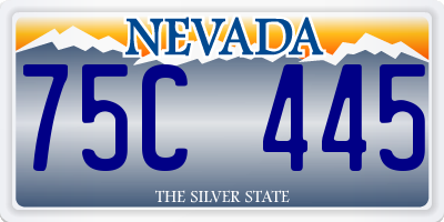 NV license plate 75C445