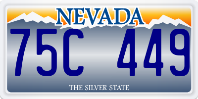 NV license plate 75C449