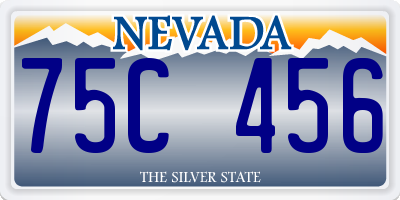 NV license plate 75C456