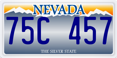 NV license plate 75C457
