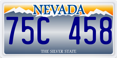 NV license plate 75C458