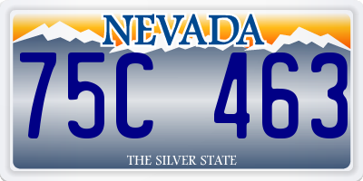 NV license plate 75C463