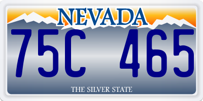 NV license plate 75C465
