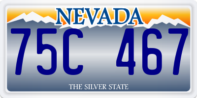 NV license plate 75C467