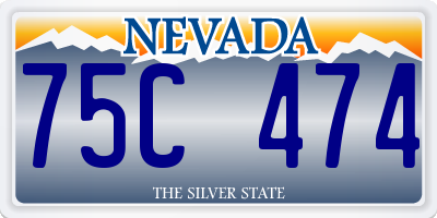 NV license plate 75C474