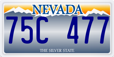 NV license plate 75C477