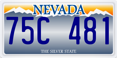 NV license plate 75C481