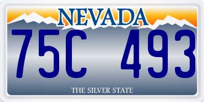 NV license plate 75C493