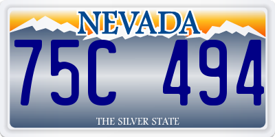 NV license plate 75C494