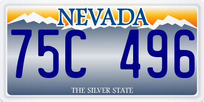 NV license plate 75C496